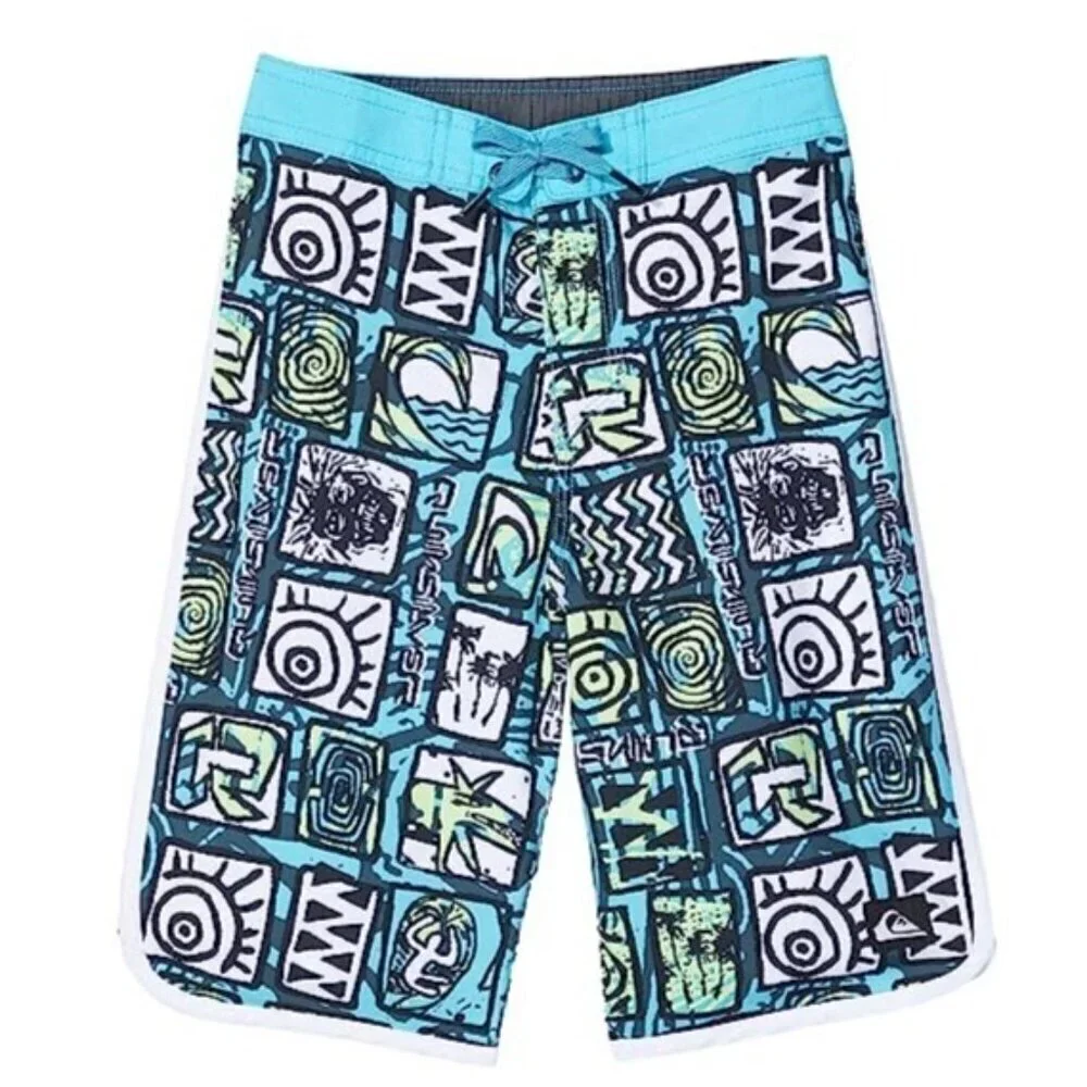 Quiksilver Boys Youth Everyday Scallop 17 Boardshorts Big Kids Blue NEW 30/16 XL